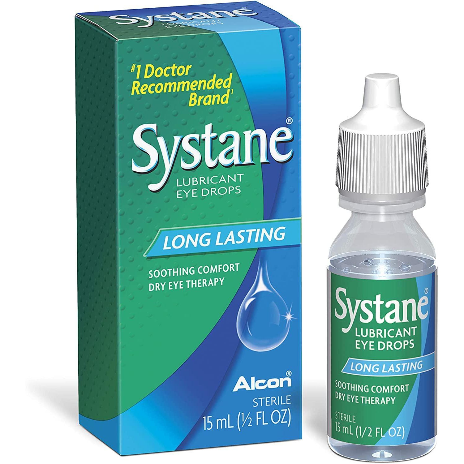 Systane Long Lasting Lubricant Eye Drops, 0.5 Fl oz (15 ml) Silver