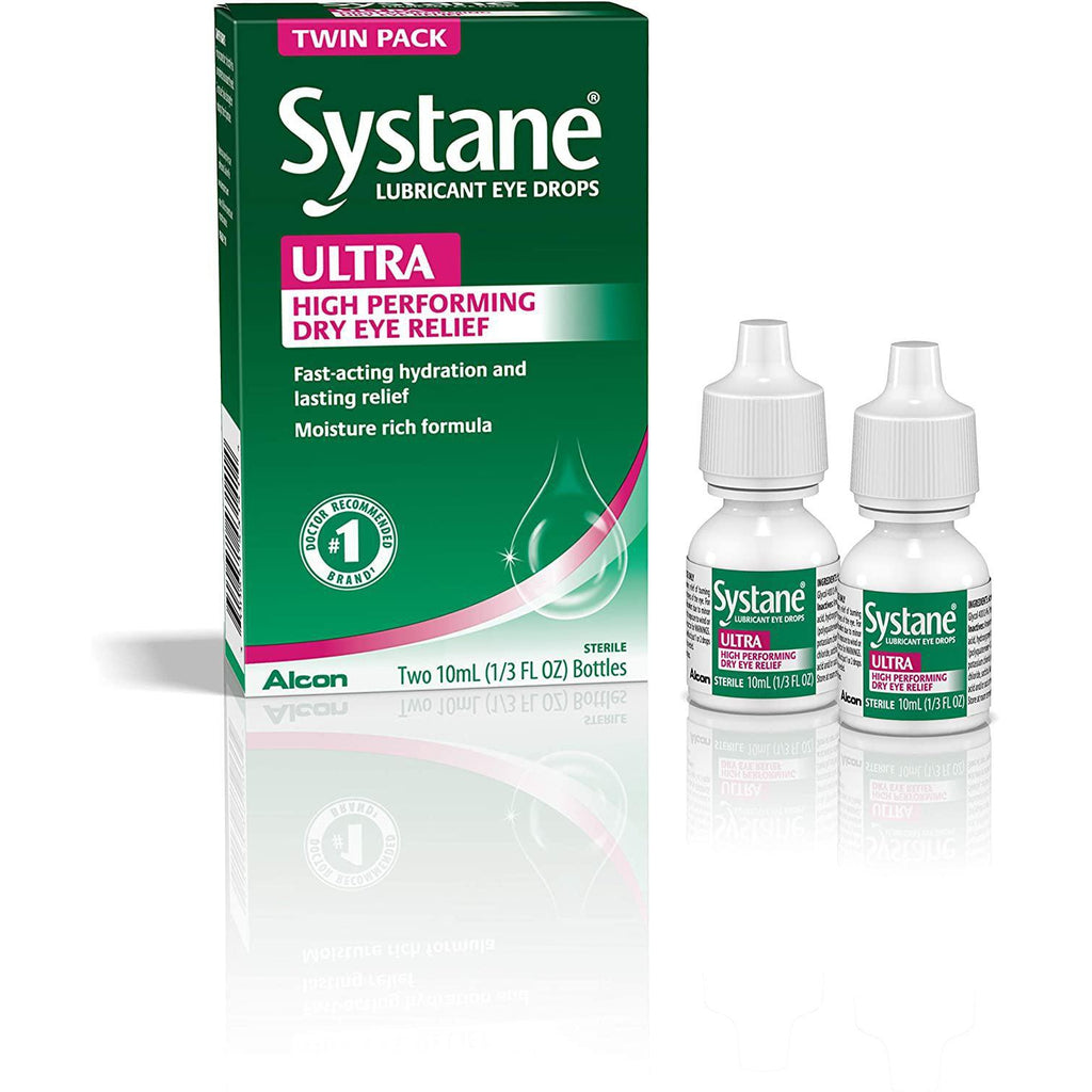 Systane Ultra Lubricant Eye Drops, Twin Pack 0.33 oz (10 ml)