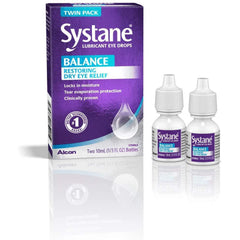 Systane Balance Lubricant Eye Drops, Twin pack, 1/3 Fl oz (10 ml)