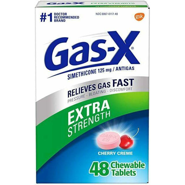 Gas-X Extra Strength Chewable Tablets with Cherry Creme, 48 Count