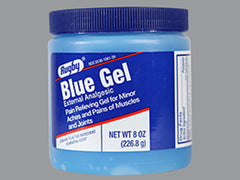 Rugby Ice Blue Gel External Analgesic Pain Relieving Gel, 8 Oz