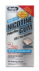 Rugby Nicotine Polacrilex Gum, Original Flavor, 2 mg, 50 Pieces