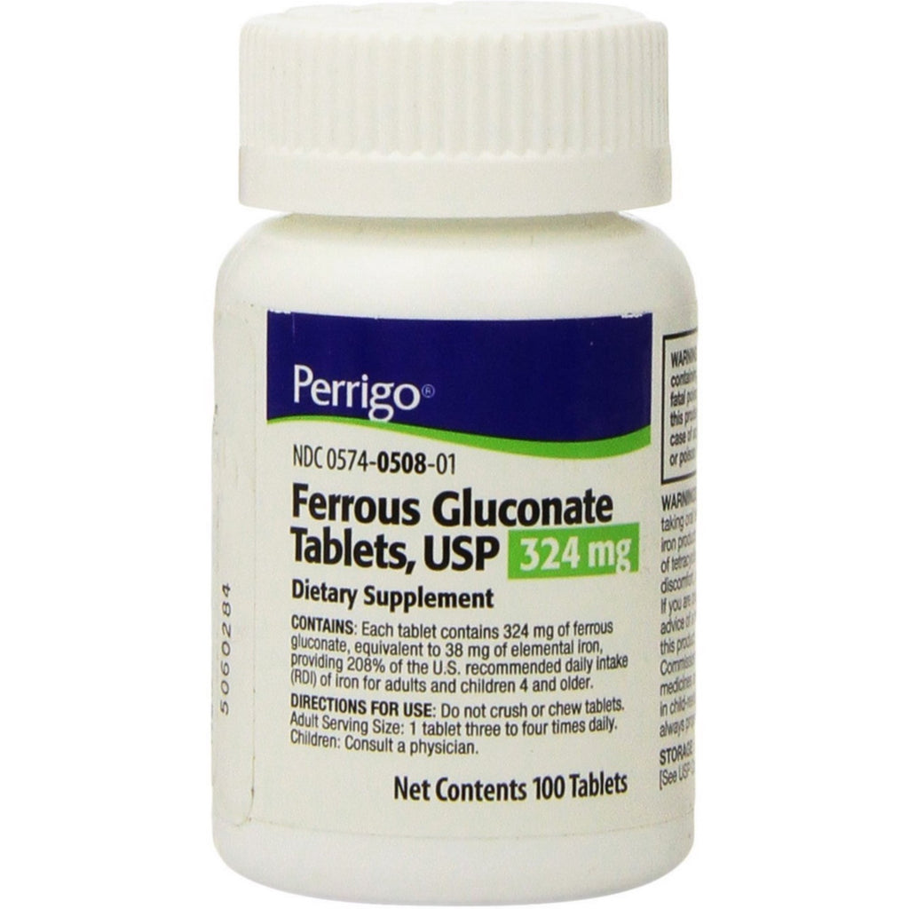 Perrigo Ferrous Gluconate Tablets, 324 mg, 100 Count*