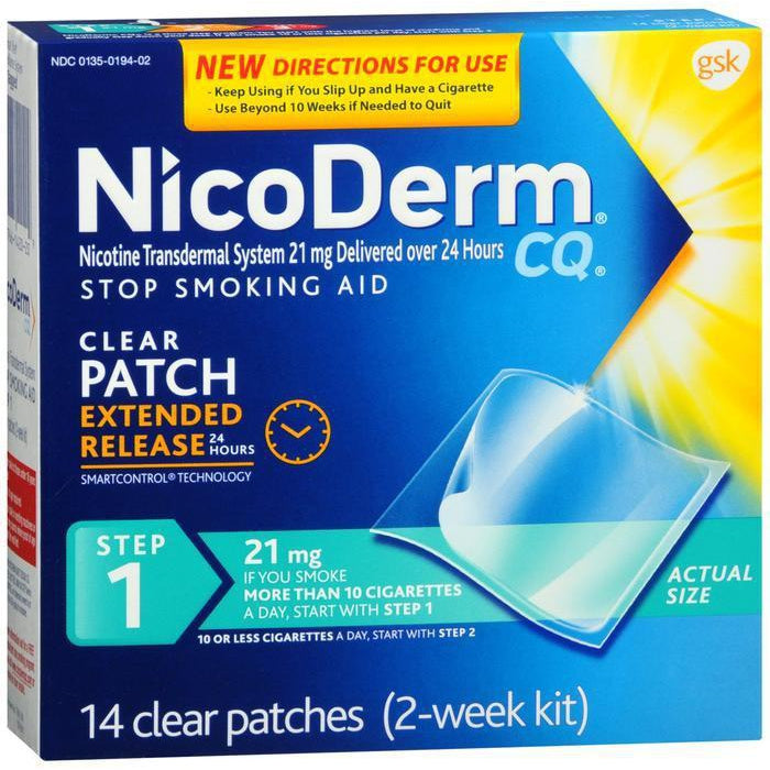 NicoDerm CQ Nicotine Patches to Stop Smoking, Step 1 - 14 CT