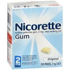 Nicorette Nicotine Gum Original 2 mg Stop Smoking Aid 110 count