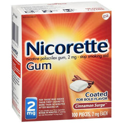 Nicorette Stop Smoking Aid Cinnamon Surge Gum, 2 mg - 100 CT