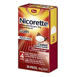 Nicotine Gum Pocket Pack, 4 mg, Cinnamon 20 CT