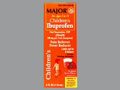 Major Children's Ibuprofen Suspension Liquid, Berry Flavored, 4 OZ