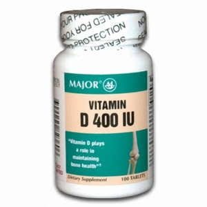 Major Vitamin D 400 IU, 100 Tablets