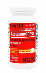 Major Acetaminophen 500mg Caplets, 100 Count