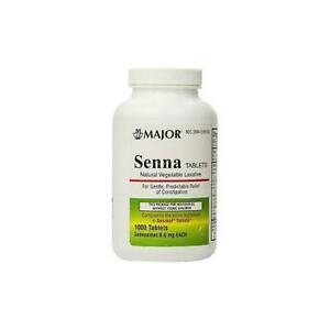 Major Senna Natural Vegetable Laxative 8.6mg, 1000 Tablets