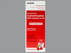 Major Children's Acetaminophen 160mg/5ml Cherry Suspension, 4 Fl Oz