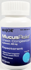 Major MucusRelief Tablets 400mg, 60 Tablets