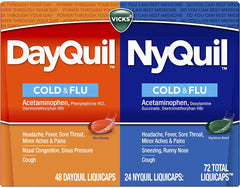 Vicks DayQuil & NyQuil LiquiCaps, Day & Night Relief, 72 LiquiCaps (48 DayQuil, 24 NyQuil)