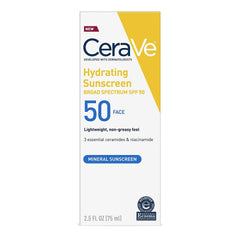 Cerave Mineral Face Sunscreen SPF 50 2.5 Fl oz,