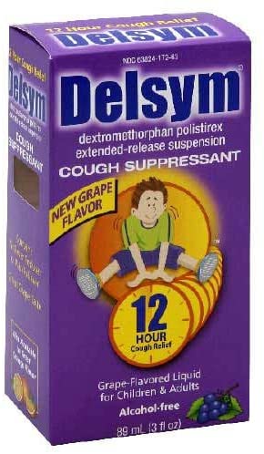 Delsym Cough Suppressant Grape-Flavored Liquid, 3 Oz