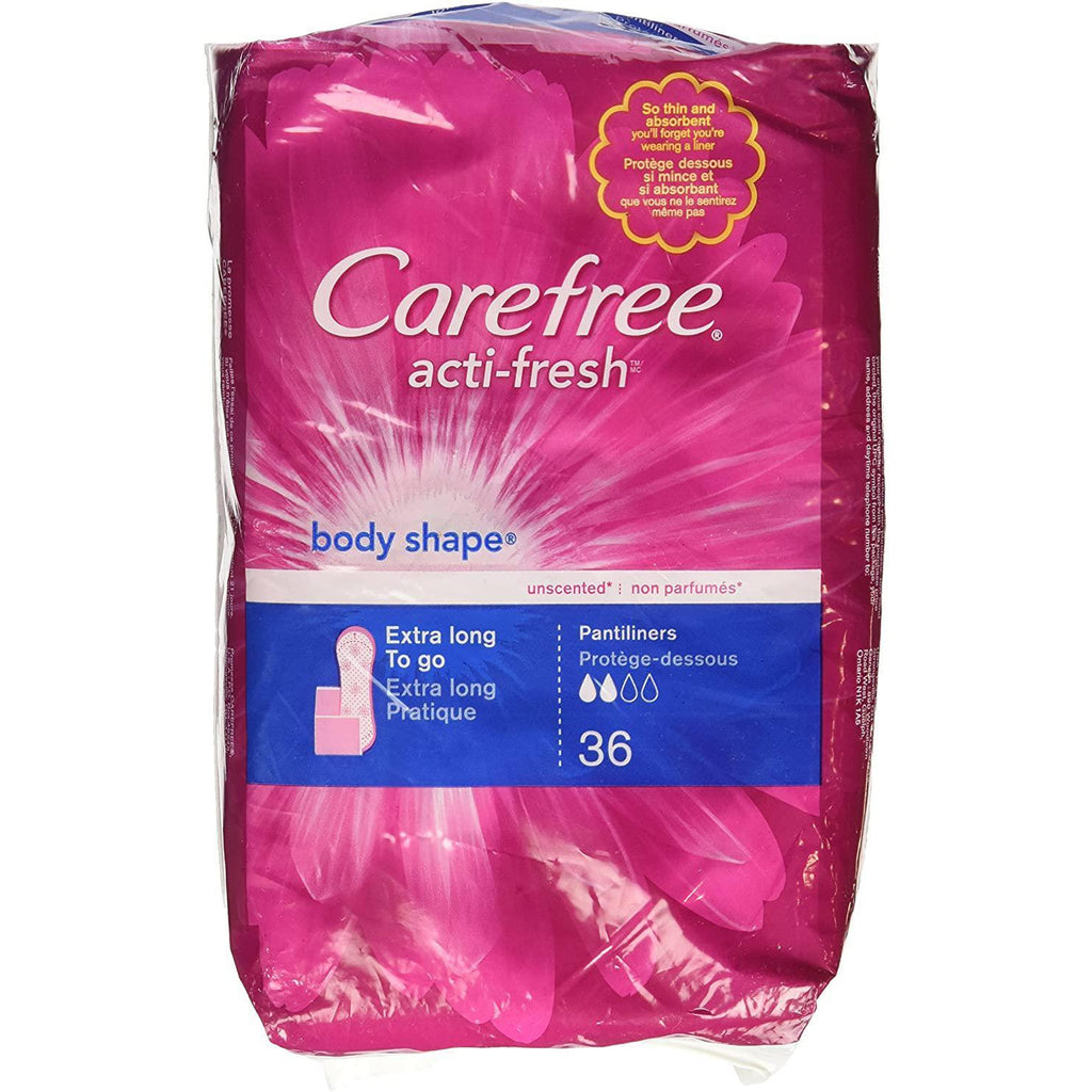 Carefree Acti-Fresh Body Shape Pantiliners Extra Long - 36 CT