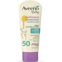 Aveeno Baby Continuous Protection Zinc Oxide Mineral Sunscreen, SPF 50 (3 oz)