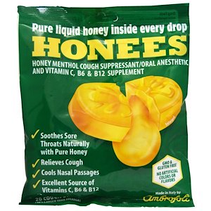 Honees Absolutely Nothing Artificial Honey Menthol Eucalyptus Cough Drops - 20 ct*