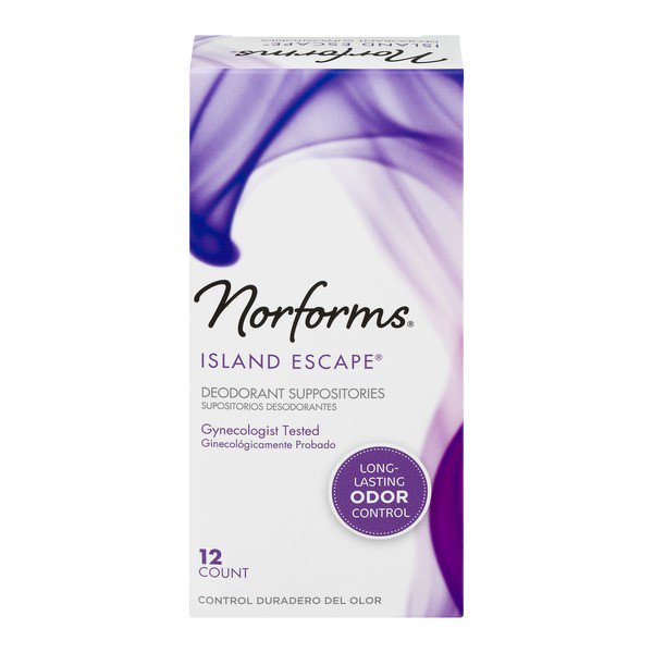 Norforms Deodorant Suppositories - Island Escape Scent - 12 count