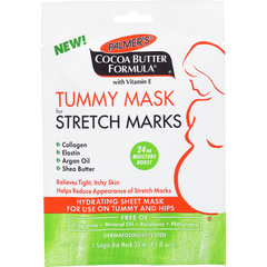 Palmer's Cocoa Butter Formula Tummy Sheet Mask 1.1 fl. oz - For Stretch Marks, Relief of Tight, Itchy Skin*