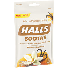 Halls Soothe Menthol Cough Suppressant Lozenges - Honey Vanilla Cough Drops, 30 ct*