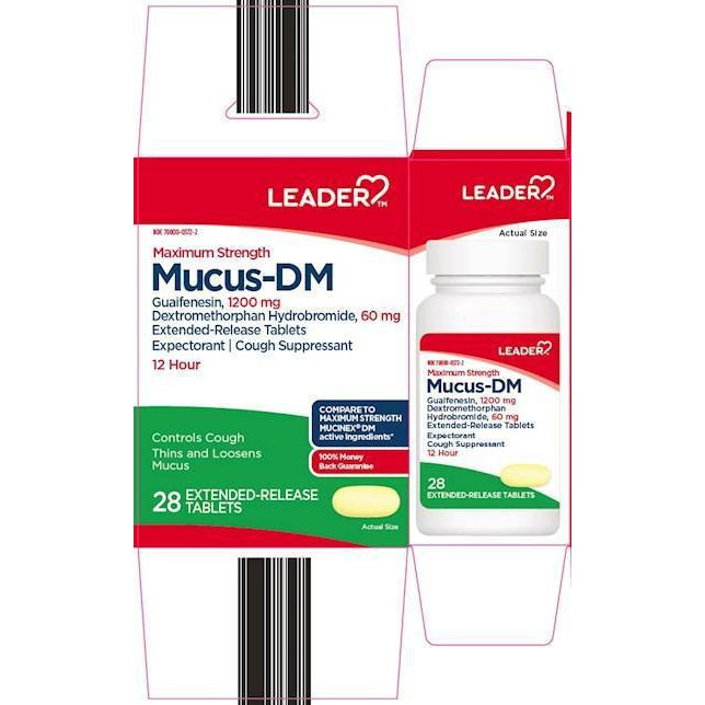 Leader Mucus Dm Maximum Strength Expectorant and Cough Suppressant, 28 Extended Release Tablets