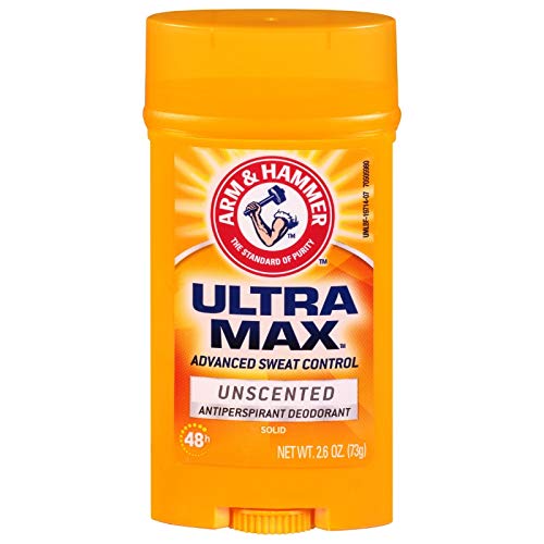Arm & Hammer Ultra Max Advanced Sweat Control Unscented Antiprespirant Deodorant Solid, 2.6 oz