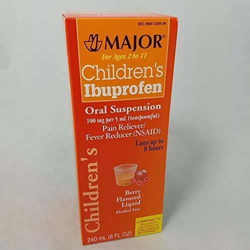 Major Children's Ibuprofen Liquid, Berry, 8oz (2 Pack)