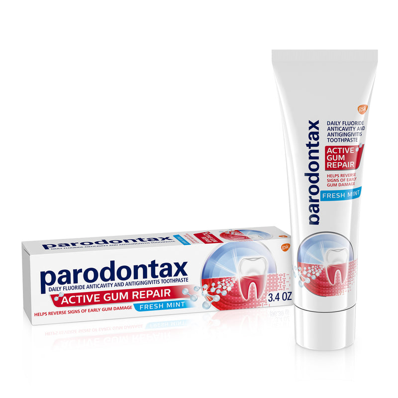 Paradontax Daily Fluoride Anticavity & Antigingivitis Toothpaste - Active Gum Repair - Fresh Mint - 3.4 oz