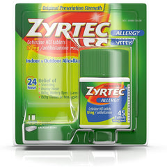 Zyrtec 24 Hour Allergy Relief Tablets, 45 Tablets