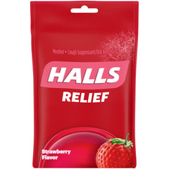 Halls Relief Menthol Cough Lozenges - Strawberry - 30 drops