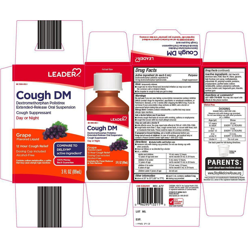 Leader Cough DM, Day and Night, Grape Flavor, 3 fl oz