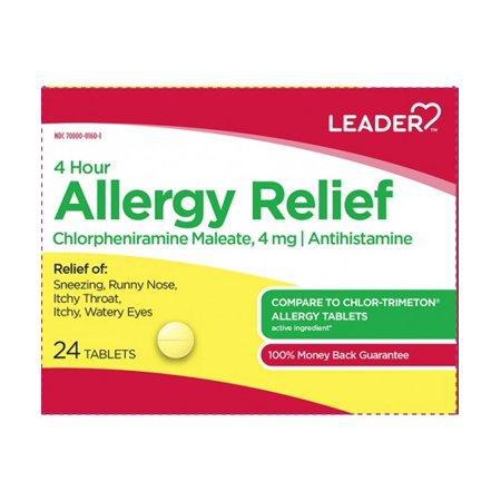 Leader 4 Hour Allergy Relief, 24 Count