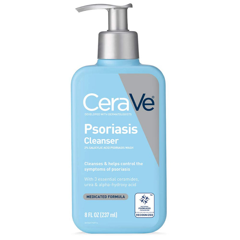 CeraVe Psoriasis Skin Cleanser - 2% Salicylic Acid Psoriasis Wash, 8 Fl Oz*