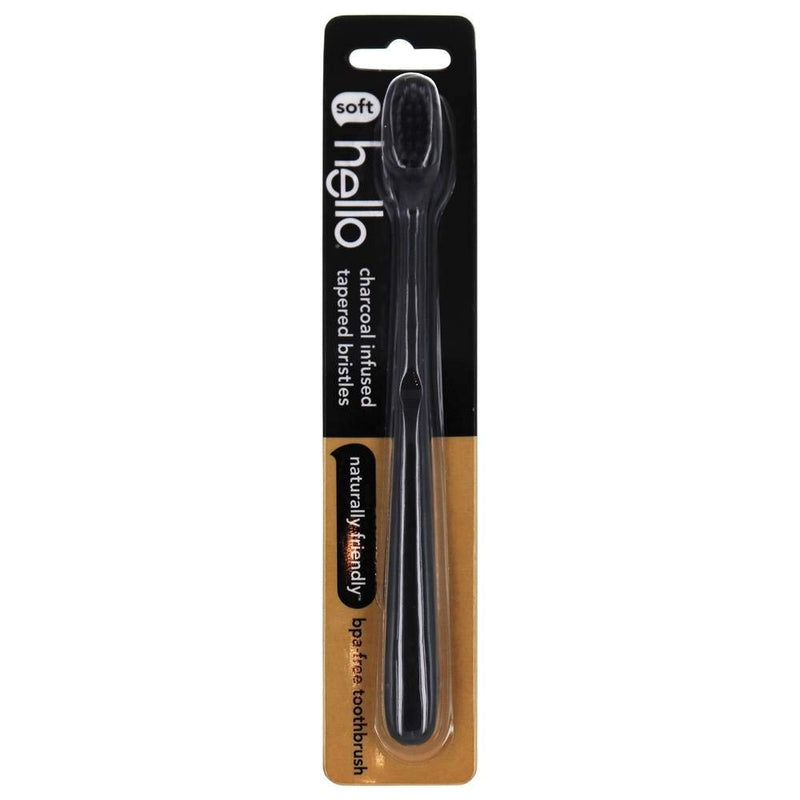 Hello BPA-Free Toothbrush with Charcoal Infused Bristles 1 Toothbrush - soft*