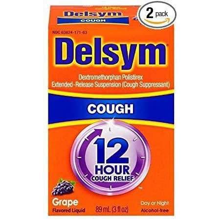 Delsym Adult 12 Hour Grape Cough Syrup, 3 oz (Day or Night)
