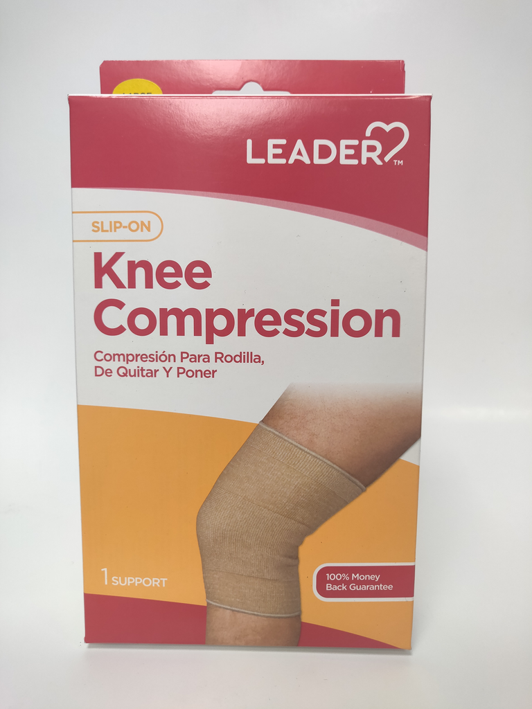 leader slip on beige knee commmpression