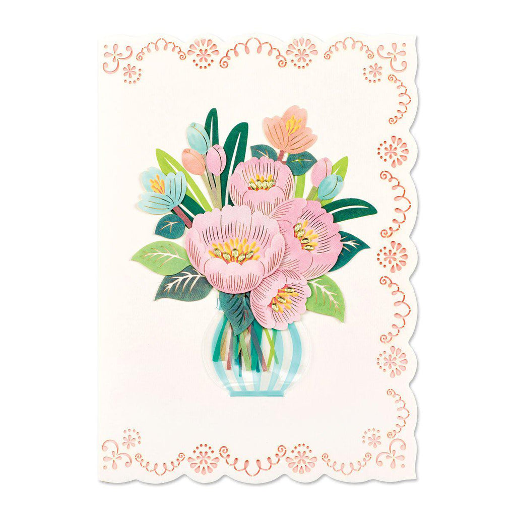 Papyrus Happy Birthday - Pink Floral In Vase