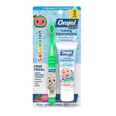 Orajel Kids Cocomelon Training Toothpaste & Toddler Toothbrush Set, Fluoride Free*