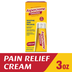 Aspercreme Original Max Strength w 10% Trolamine Salicylate Pain Relief Cream 3 oz