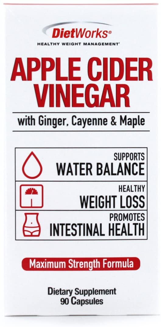 Windmill DietWorks Apple Cider Vinegar w Ginger, Cayenne, and Maple - Dietary Supplement, 90 capsules