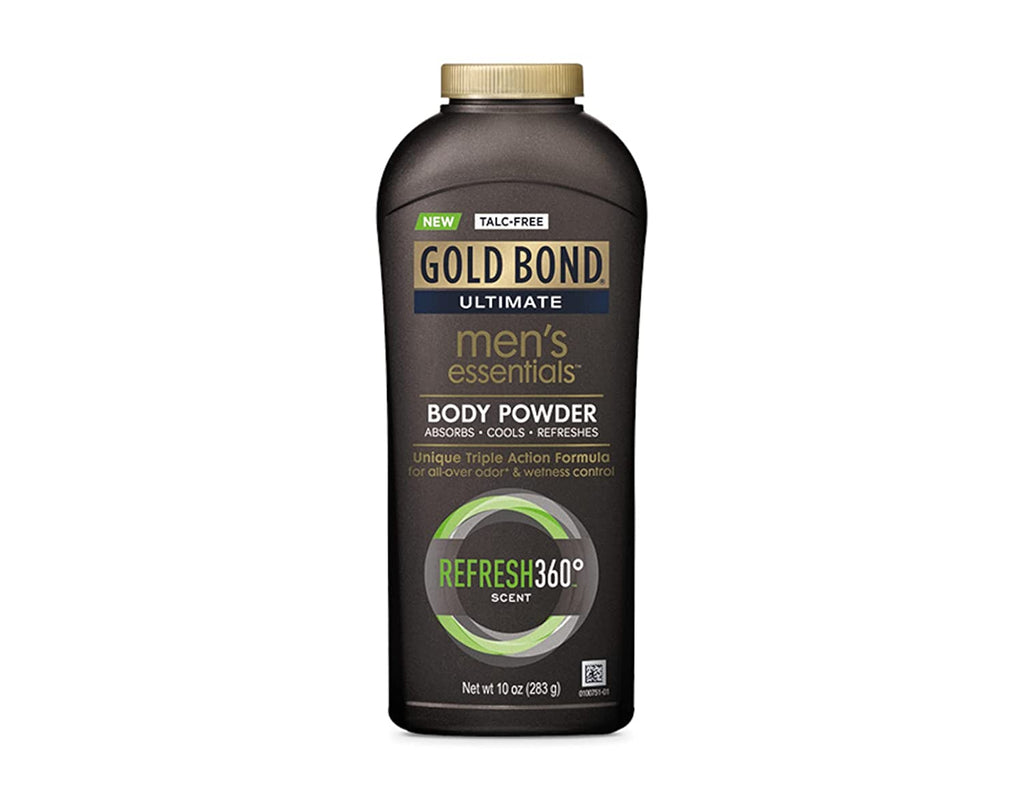 Gold Bond Ultimate Talc Free Men's Essentials Body Powder, Refresh 360, 10 oz