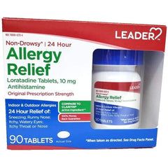 Leader Allergy Relief, with 10 mg of Loratadine, 90 Tablets