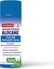ALOCANE® Maximum Strength First Aid Antiseptic Spray for Fast, Pain-Free Wound Cleaning to Prevent Infection with 4% Lidocaine HCL & 0.13% Benzalkonium Chloride, 3.5 Fl Oz*