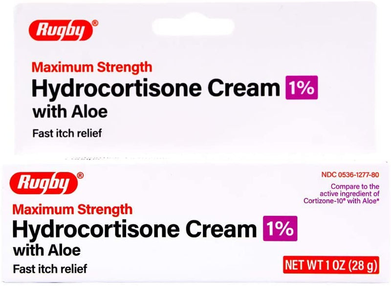 Rugby Maximum Strength Hydrocortisone Cream 1% with Aloe, 1 oz KI#5686258*