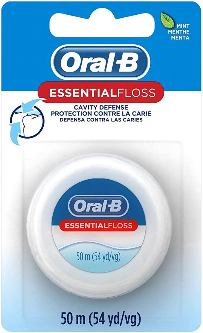 Oral-B Essential Floss, Waxed, Mint, 54 Yards (50 meters) - Pack of 2