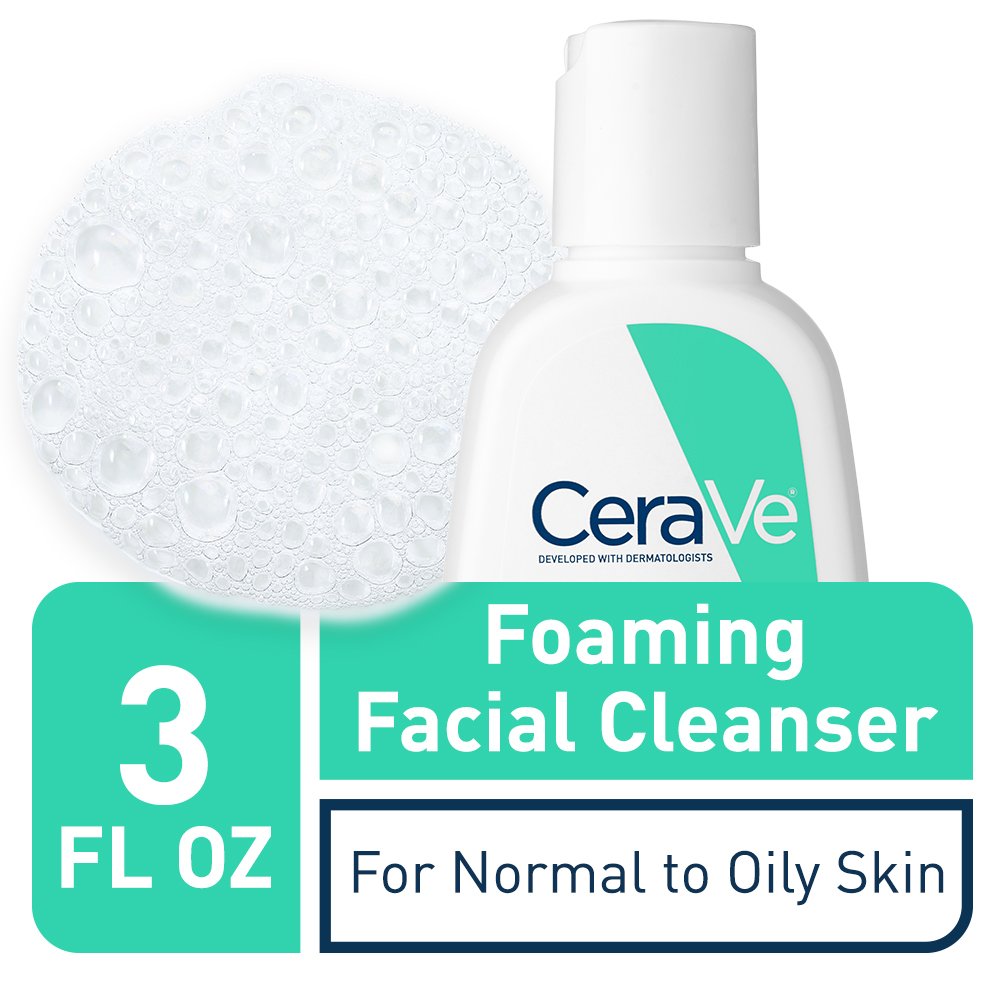 CeraVe Foaming Facial Cleanser 3 fl oz - For Normal to Oily Skin - Travel Size