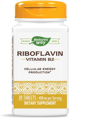 Nature's Way Riboflavin (Vitamin B2) 400 mg Dietary Supplement - 30 tablets
