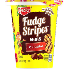 Keebler Fudge Stripes Cookies, Mini in a Cup, Original, 3 Ounce Cups,
